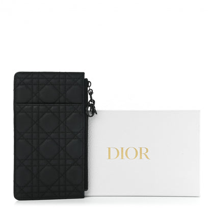 Christian Dior Ultra Matte Calfskin Cannage Large Lady Dior Zip Wallet Black 10 of 10