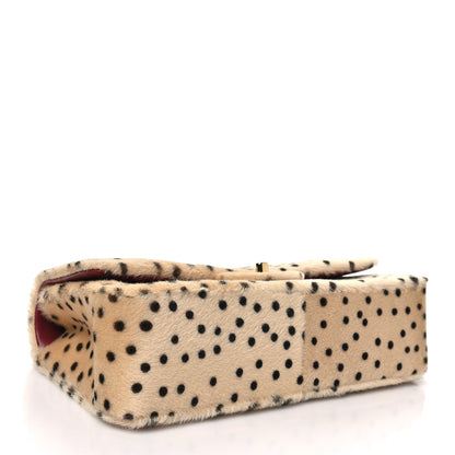 Chanel Pony Hair Cheetah Printed Creative Fabrics Flap Light Beige Black 4 of 11