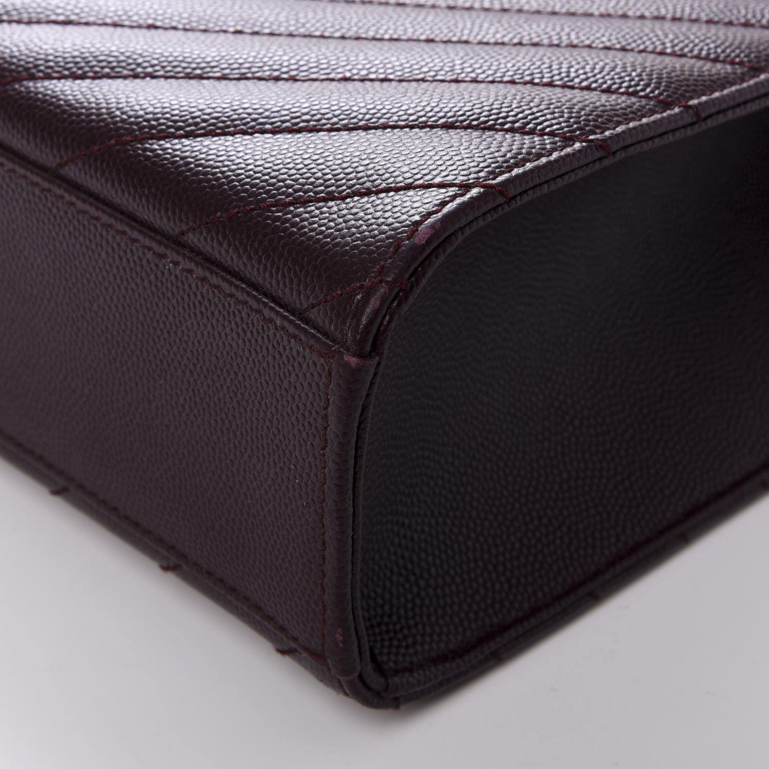 Saint Laurent Grain De Poudre Matelasse Chevron Large Monogram Satchel Rouge Legion 13 of 13