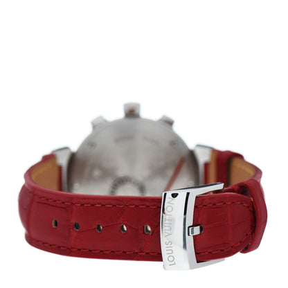 Louis Vuitton Stainless Steel Alligator Mother of Pearl 28mm Tambour Lovely Cup Quartz Watch 3 of 4