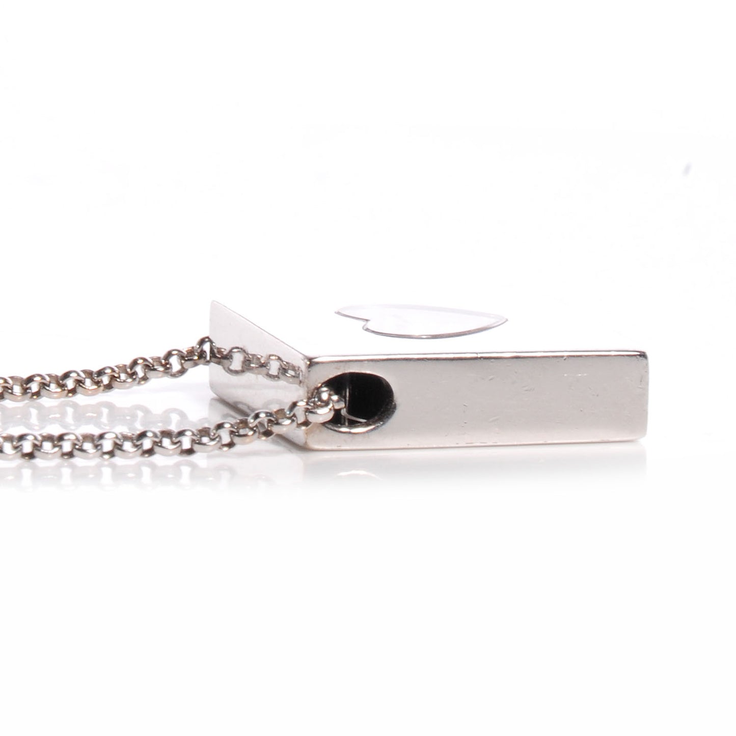 18k White Gold Happy Diamonds Icons Square Heart Necklace