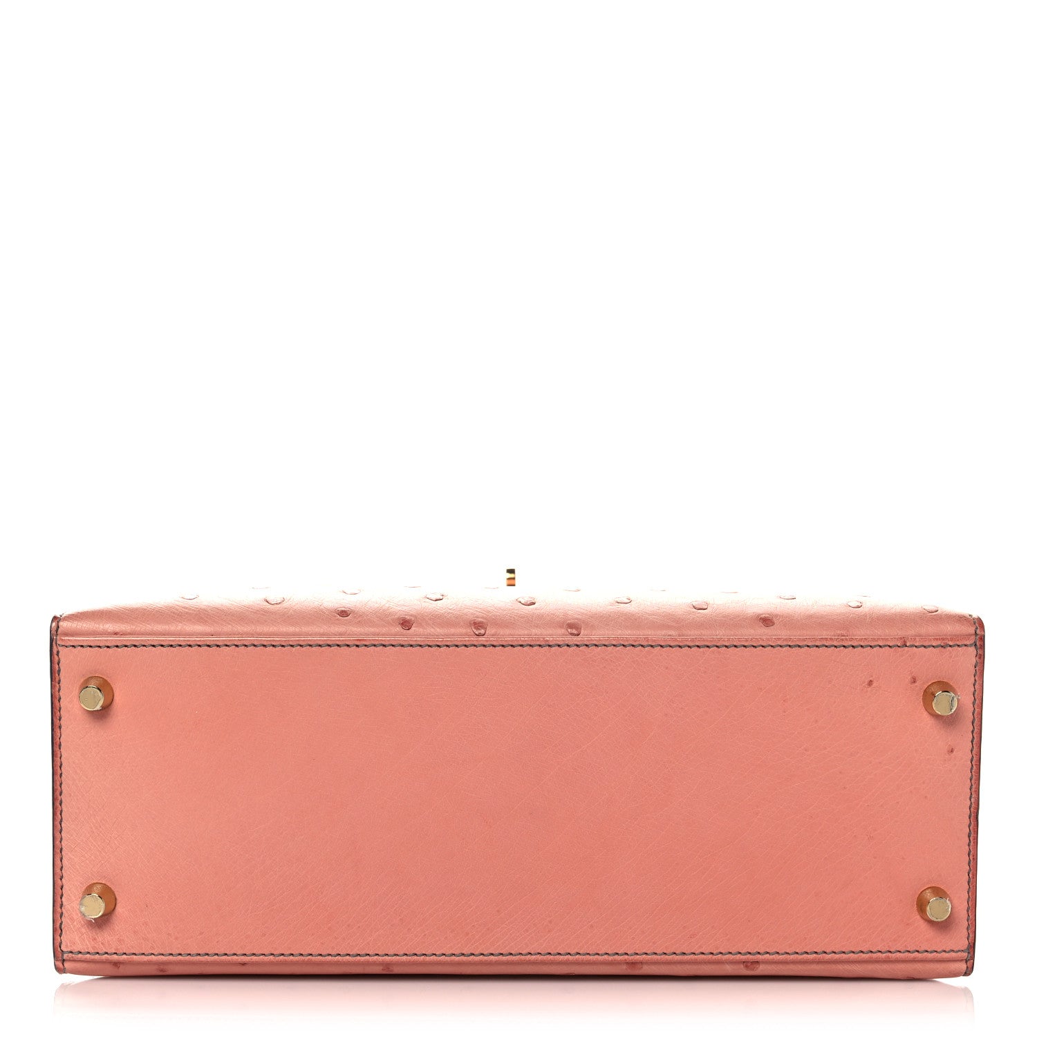 Hermes Ostrich Horseshoe Kelly Sellier 28 Terre Cuite Gris Agate 6 of 39