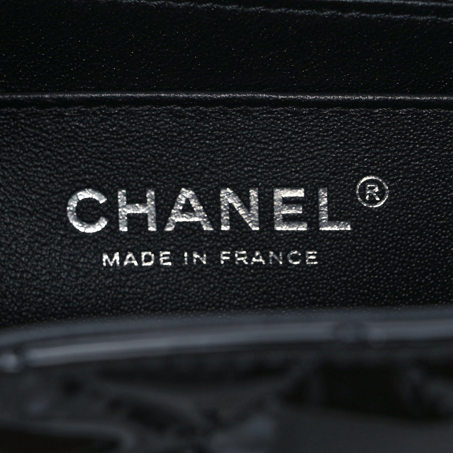Patent Calfskin Quilted Mini Rectangular Flap So Black