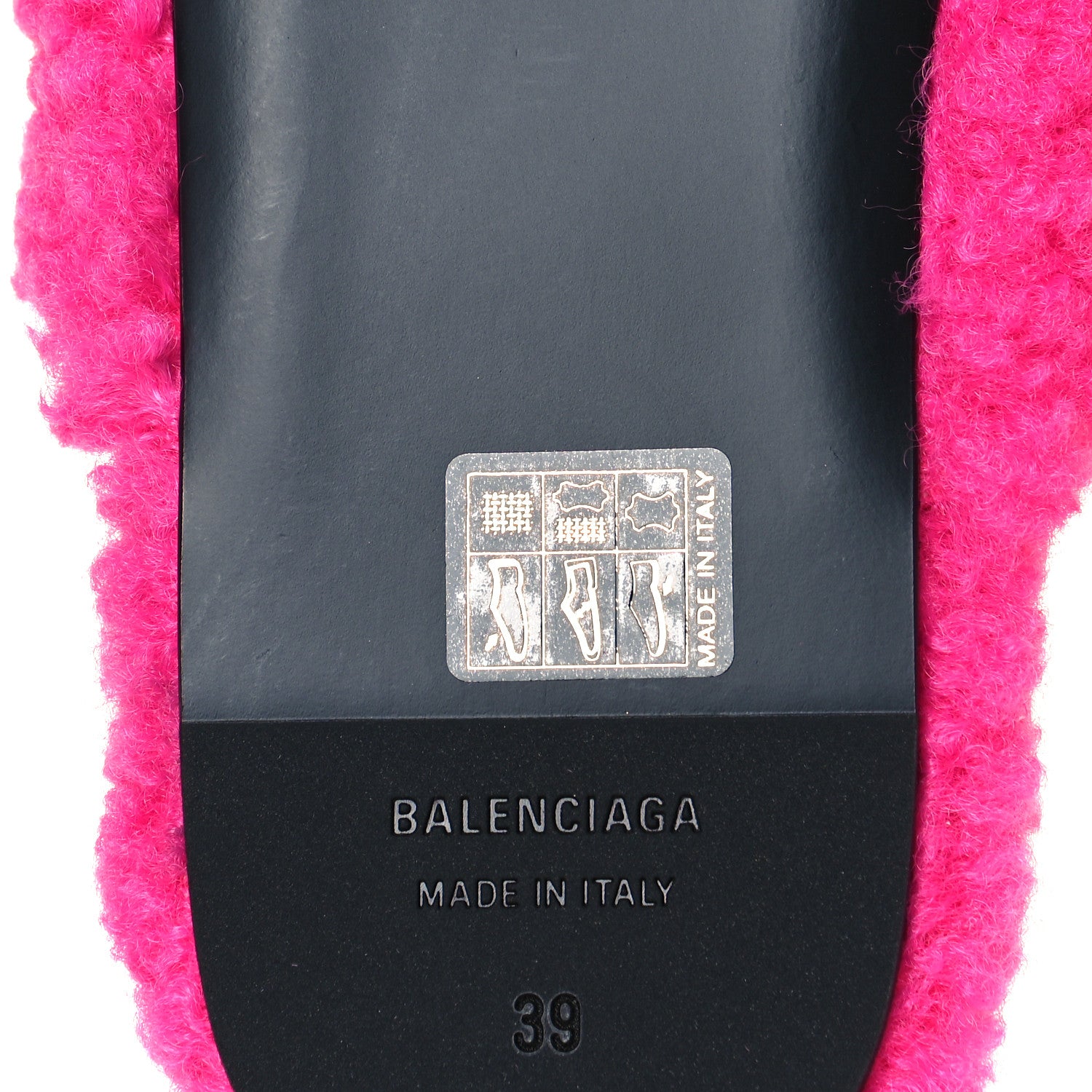 Balenciaga Faux Shearling Cosy BB Mules 39 Pink 6 of 7