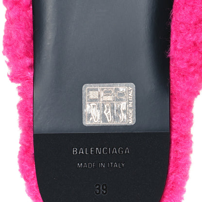 Balenciaga Faux Shearling Cosy BB Mules 39 Pink 6 of 7