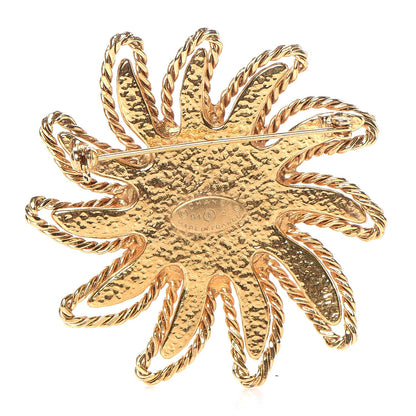 Chanel CC Sunburst Brooch Gold 3 of 5