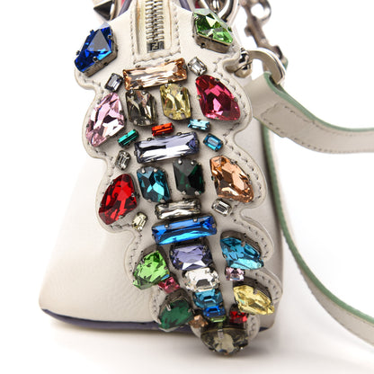 Fendi Vitello Dolce Crystal Croc Tail Mini By The Way Boston Bag White Ice Multicolor 14 of 15