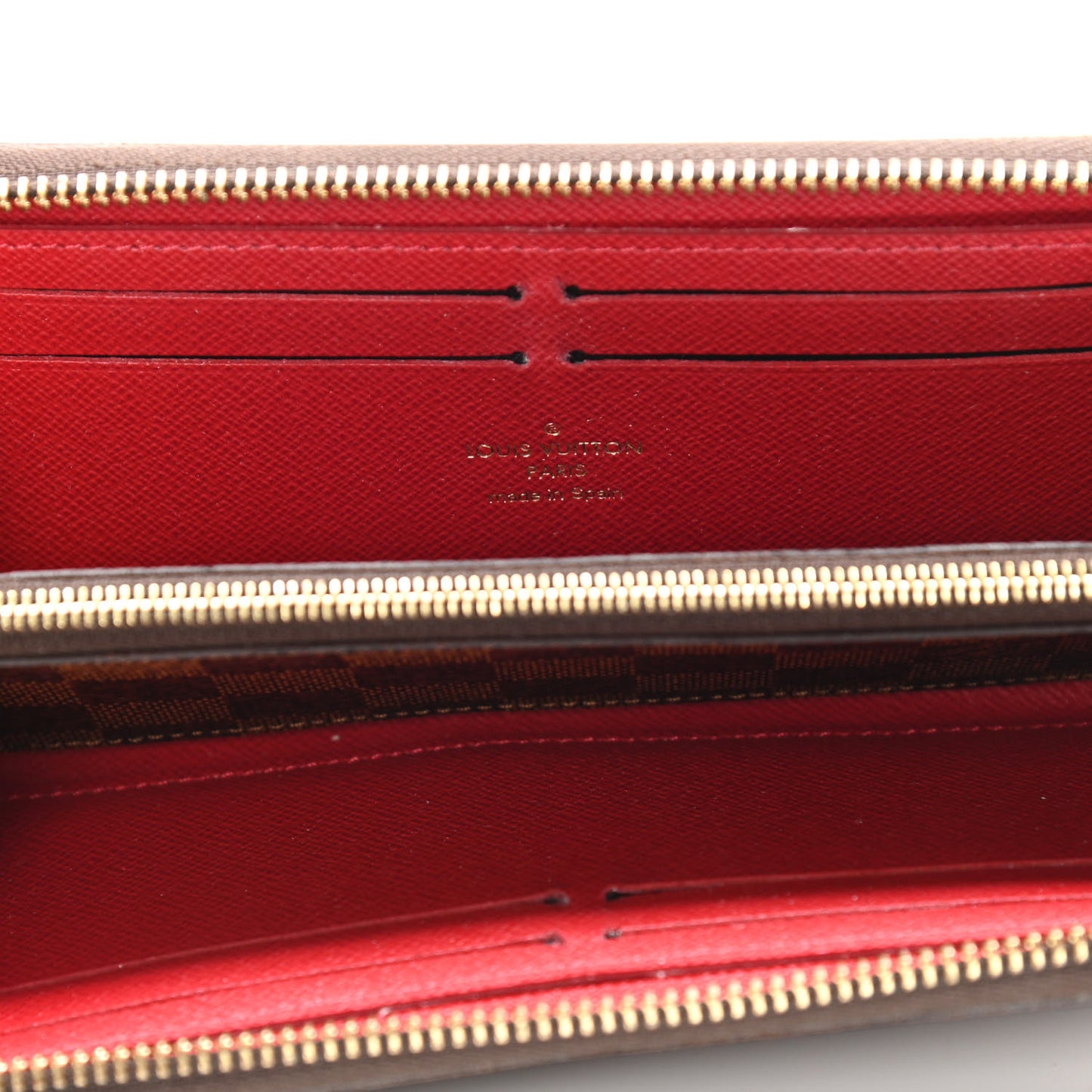 Damier Ebene Clemence Wallet Cherry