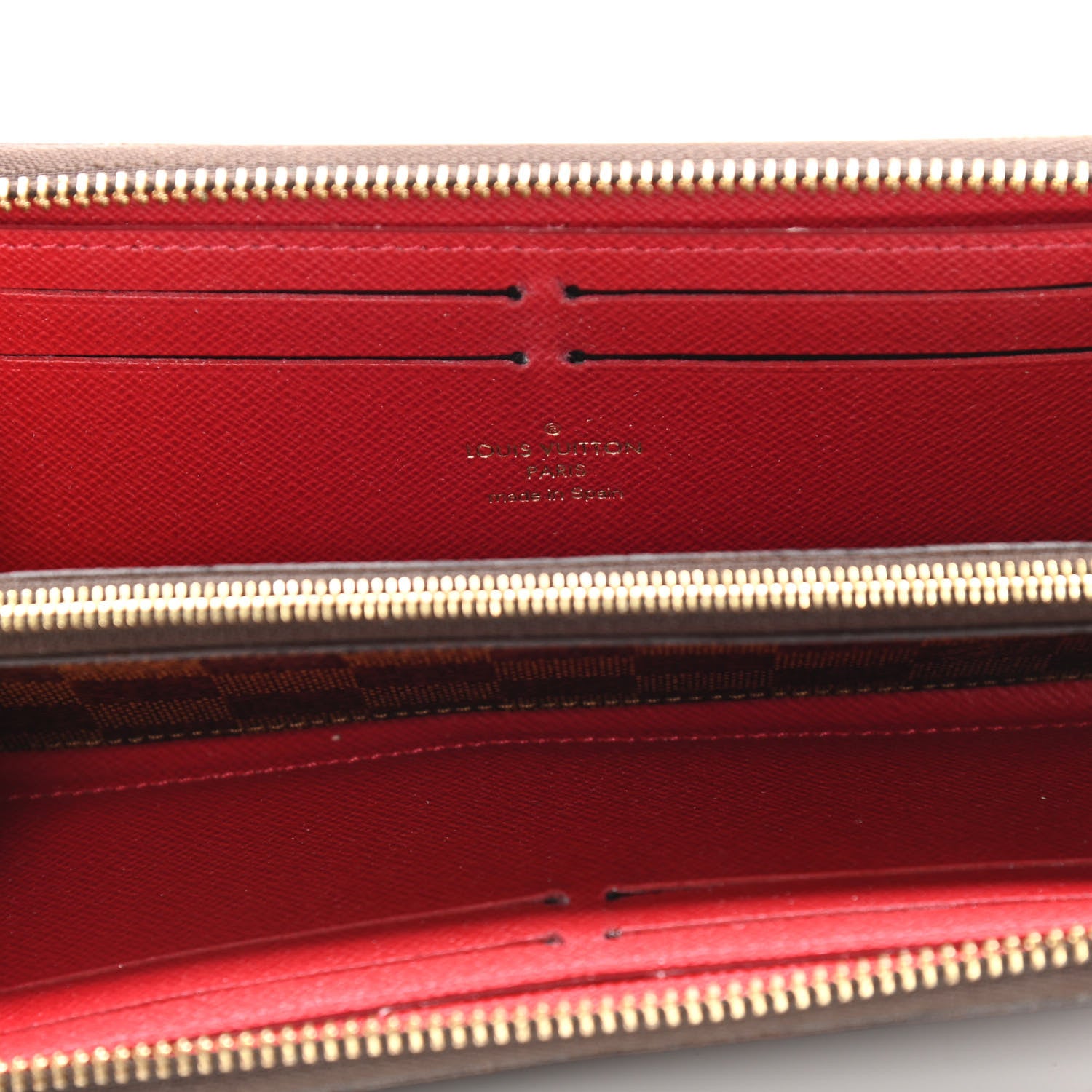 Louis Vuitton Damier Ebene Clemence Wallet Cherry 6 of 15