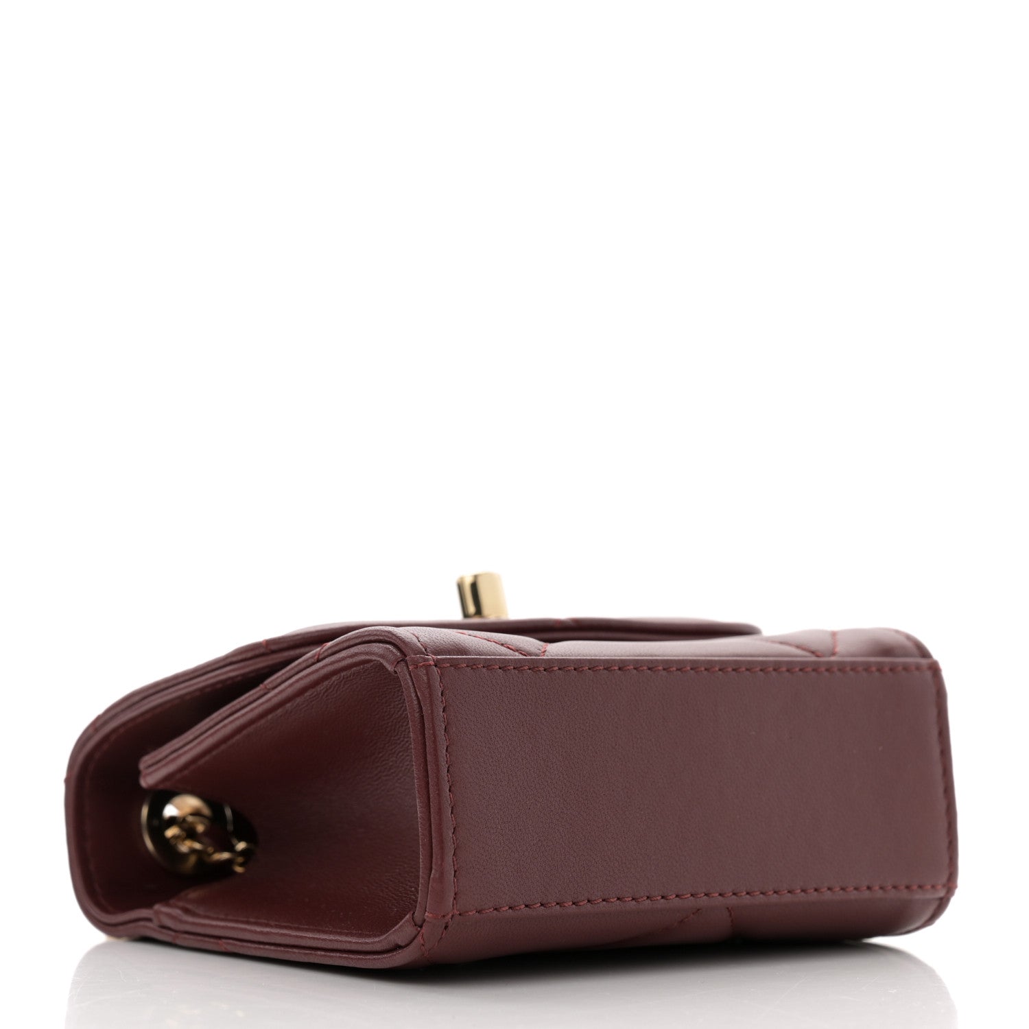 Chanel Lambskin Quilted Mini Trendy CC Clutch With Chain Burgundy 4 of 12