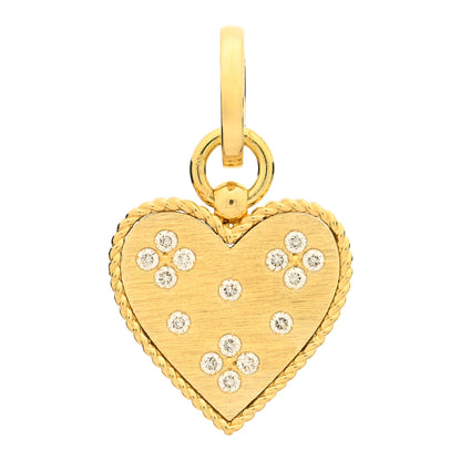 Roberto Coin 18K Yellow Gold Diamond Venetian Princess Heart Pendant 1 of 3