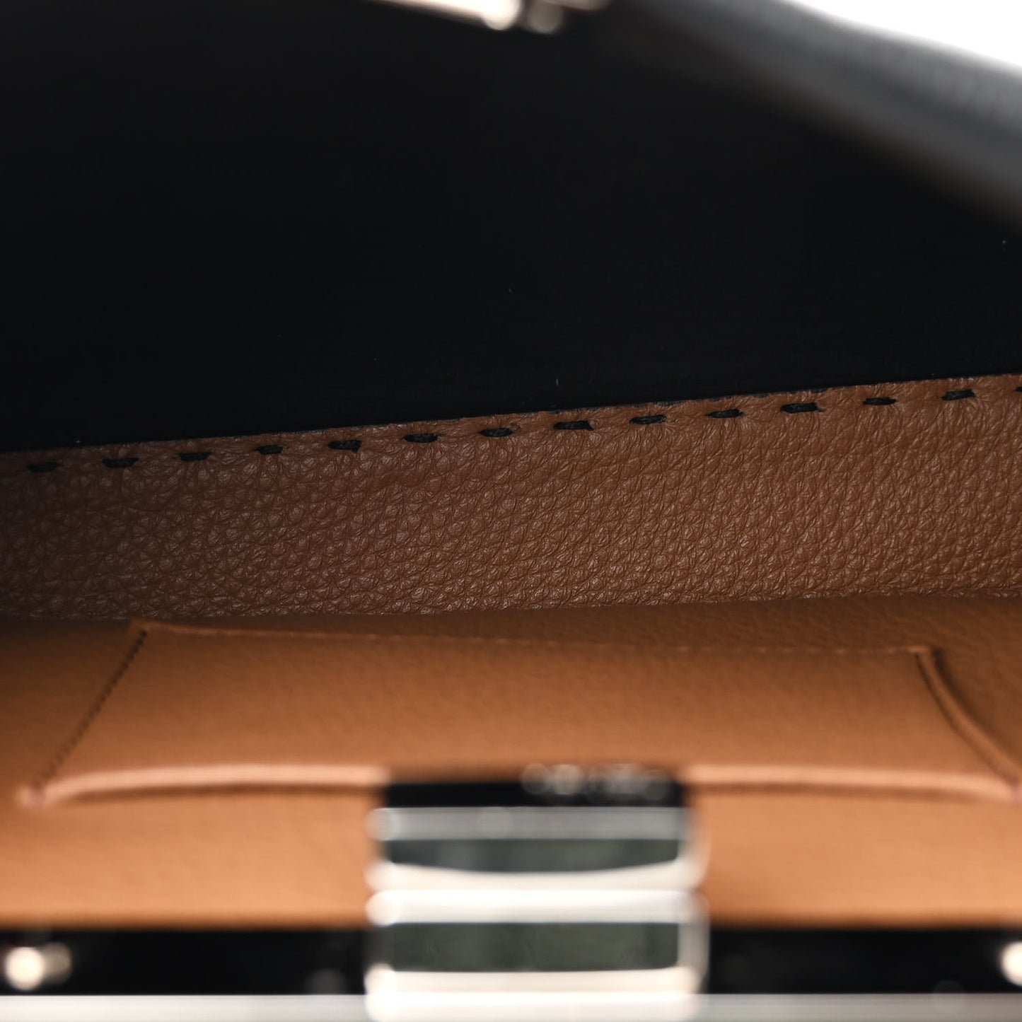 Cuoio Romano Selleria Bi-Color Mini Peekaboo Iconic Satchel Black Mou