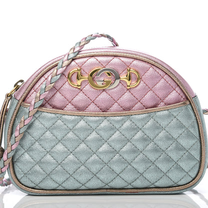 Gucci Laminated Nappa Trapuntata Mini Zumi Dome Shoulder Bag Rosa Lago Rame 8 of 11