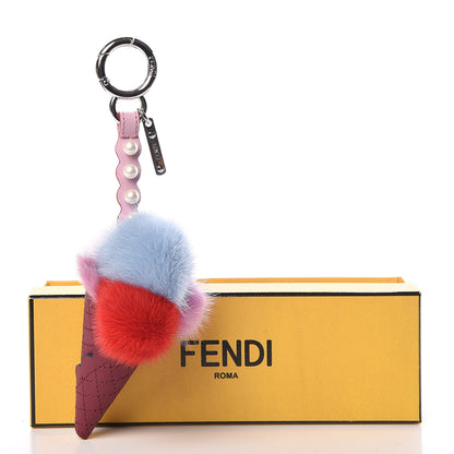 Fendi Mink Fur Calfskin Fun Fair Bag Charm Multicolor 4 of 4