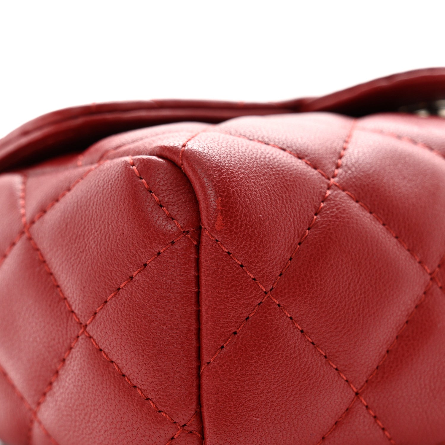 Chanel Lambskin Quilted Flap Cosmetic Case Red 9 of 9