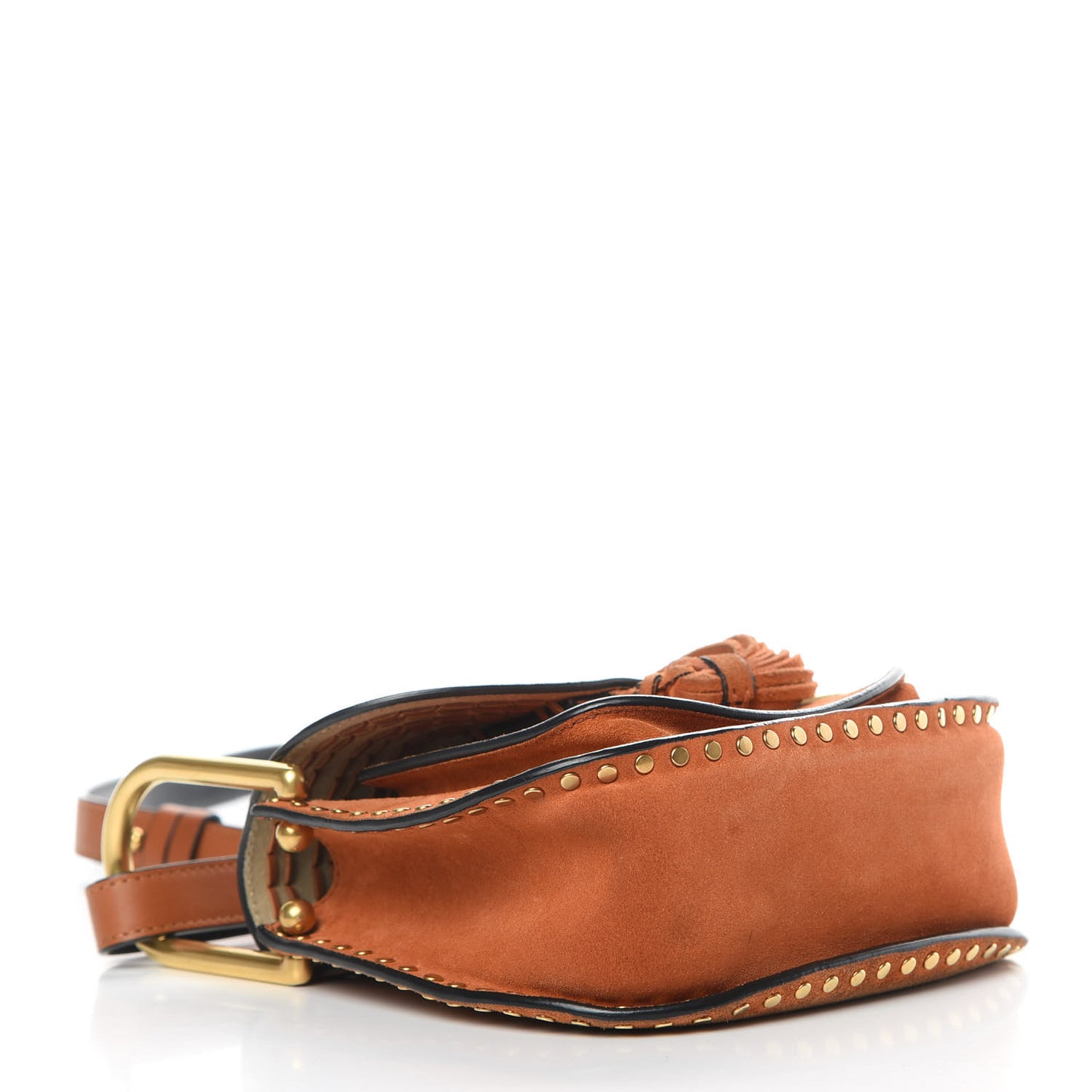 Suede Calfskin Braided Mini Hudson Shoulder Bag Caramel