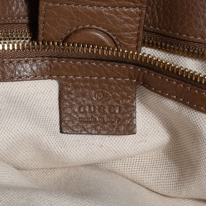 Gucci Cellarius Calfskin Large Bamboo Shopper Tote Acero 6 of 7