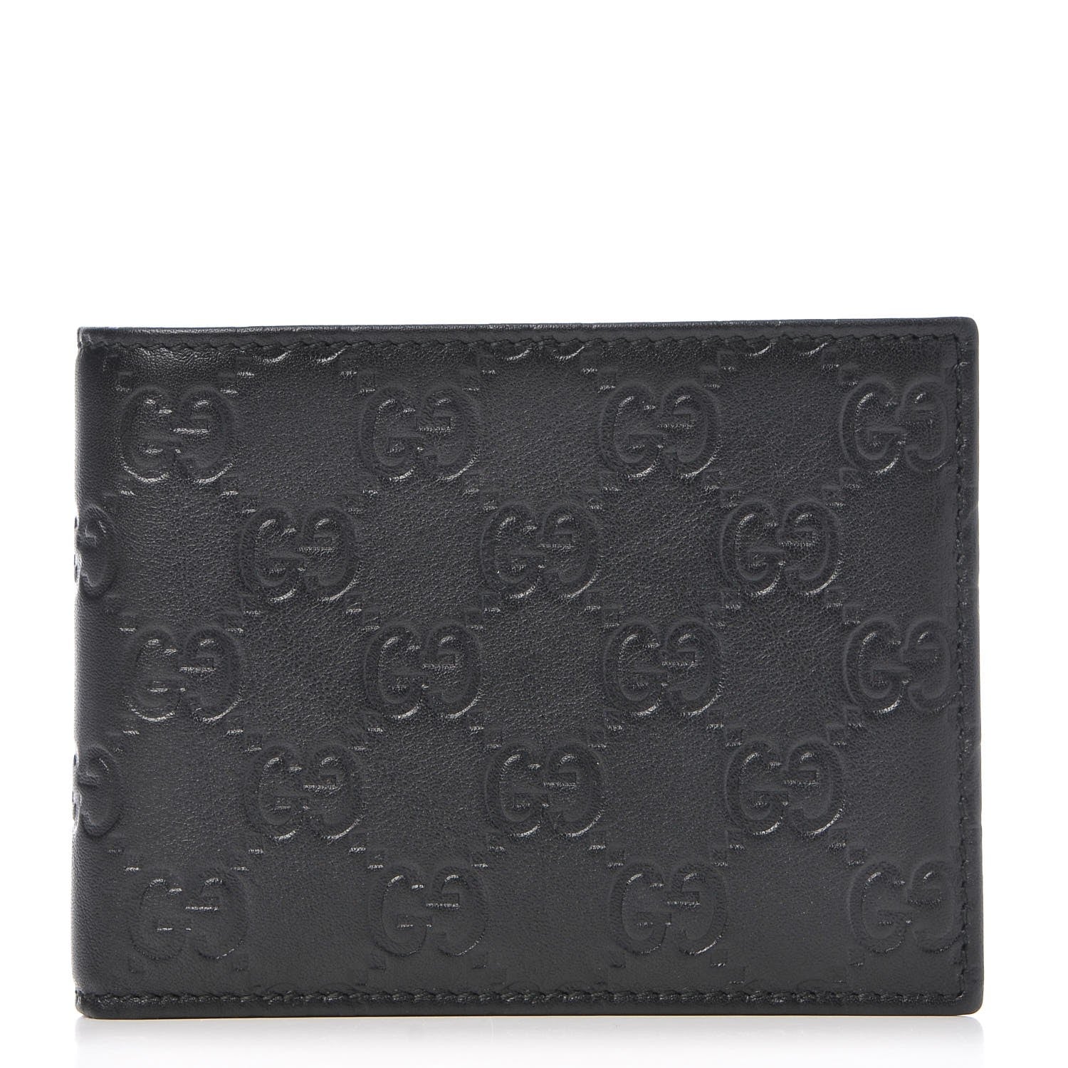 Gucci Guccissima Bi-Fold ID Wallet Black 1 of 8