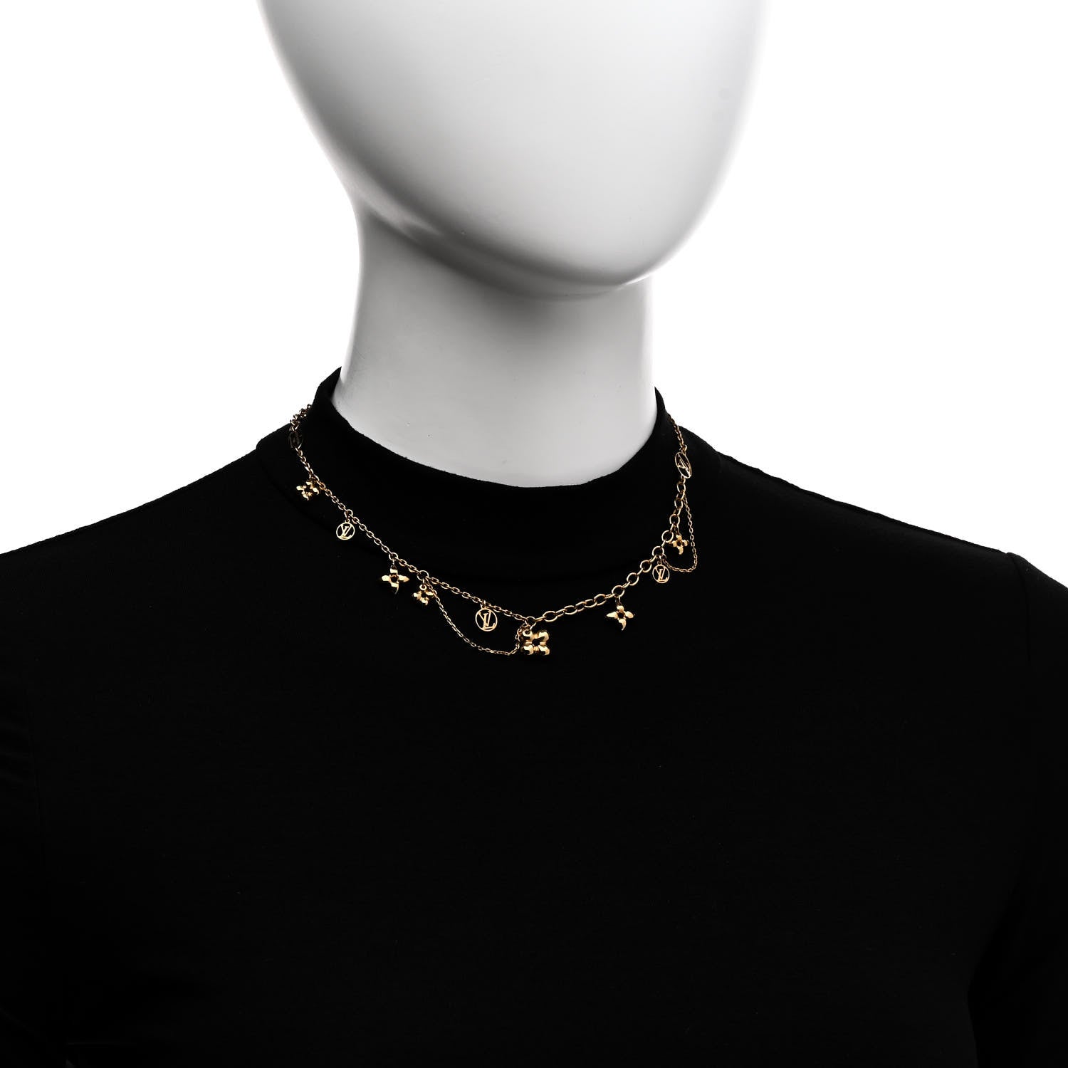 Louis Vuitton Metal Blooming Supple Necklace Gold 2 of 7