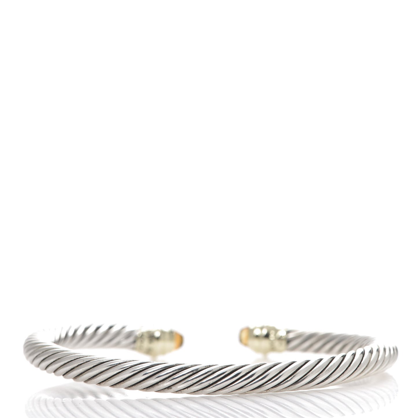 Sterling Silver 14K Yellow Gold Citrine 5mm Cable Classics Petite Color Bracelet