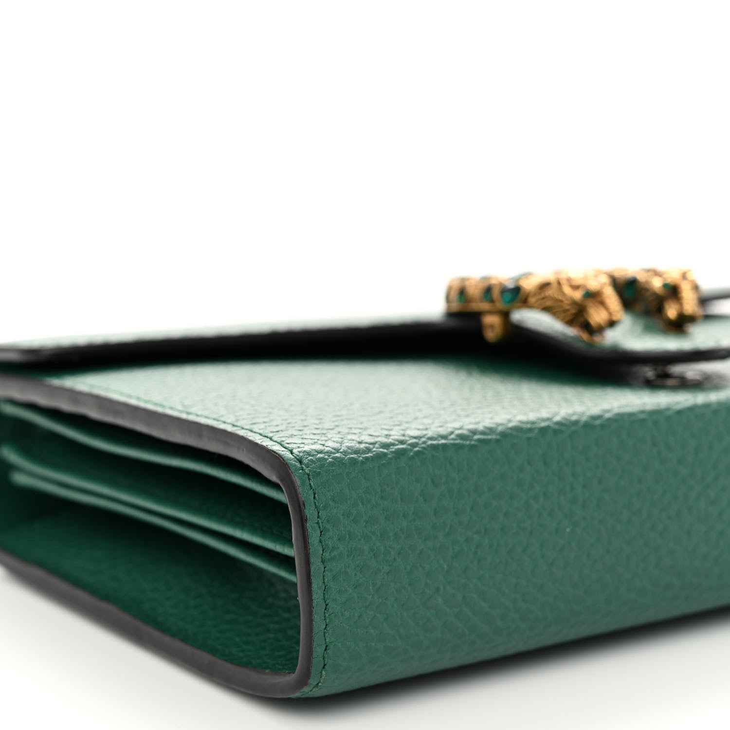 Gucci Calfskin Mini Dionysus Chain Wallet Emerald 8 of 9