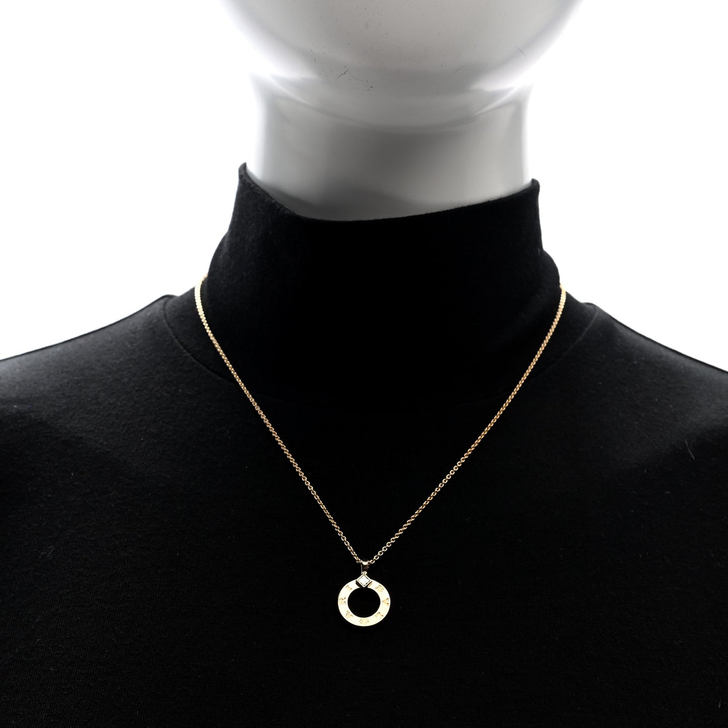 18K Yellow Gold Diamond BVLGARI Pendant Necklace