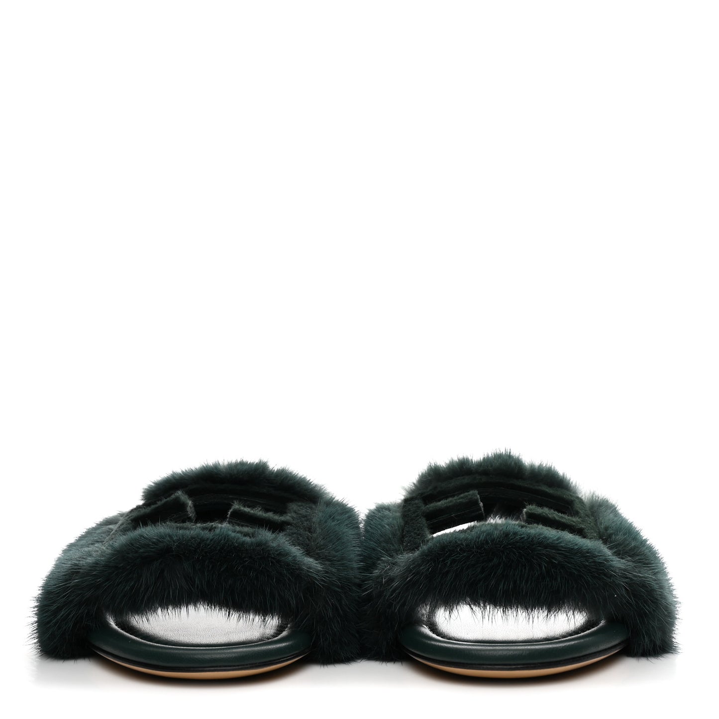 Mink FF Baguette Slide Sandals 38 Salvia