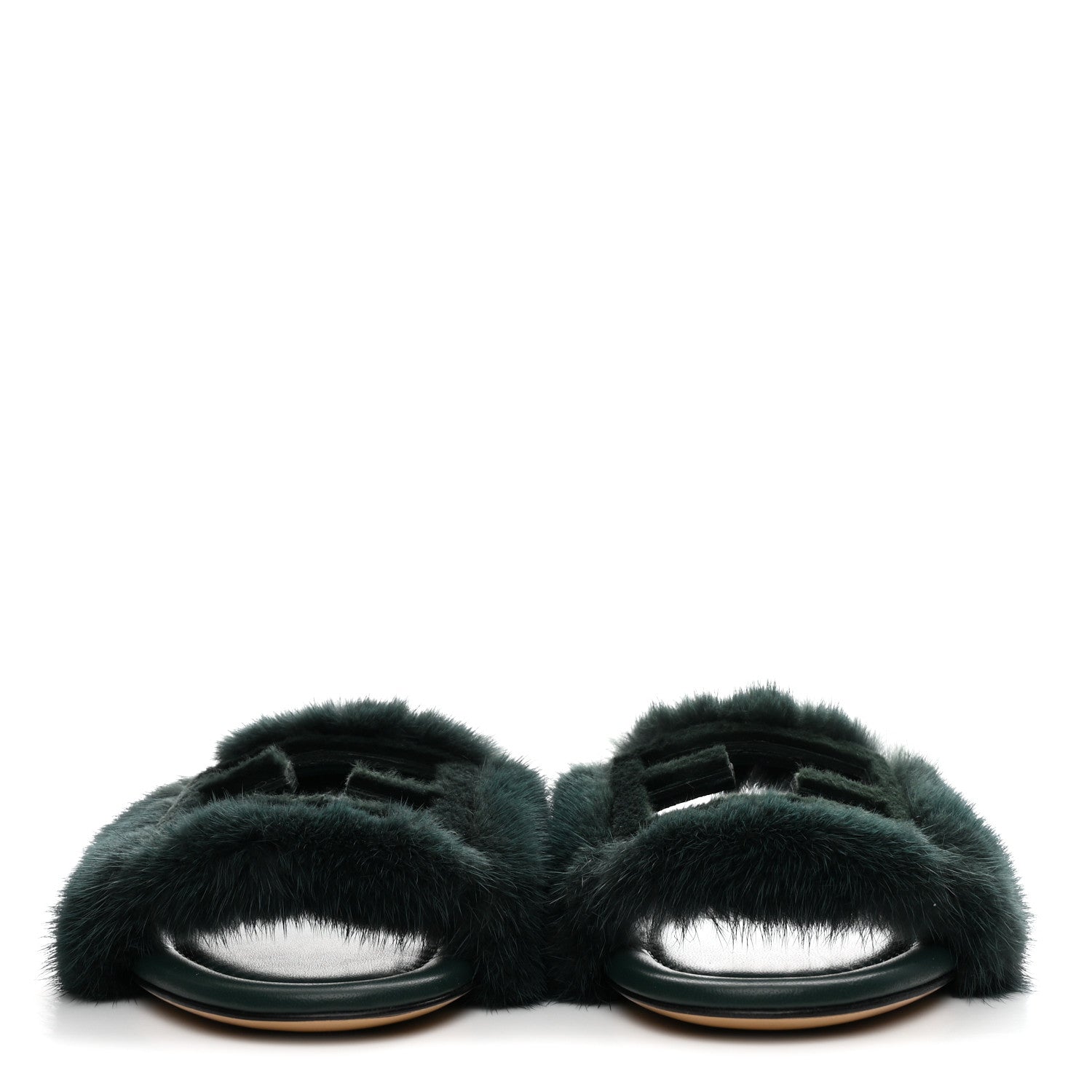 Fendi Mink FF Baguette Slide Sandals 38 Salvia 3 of 9