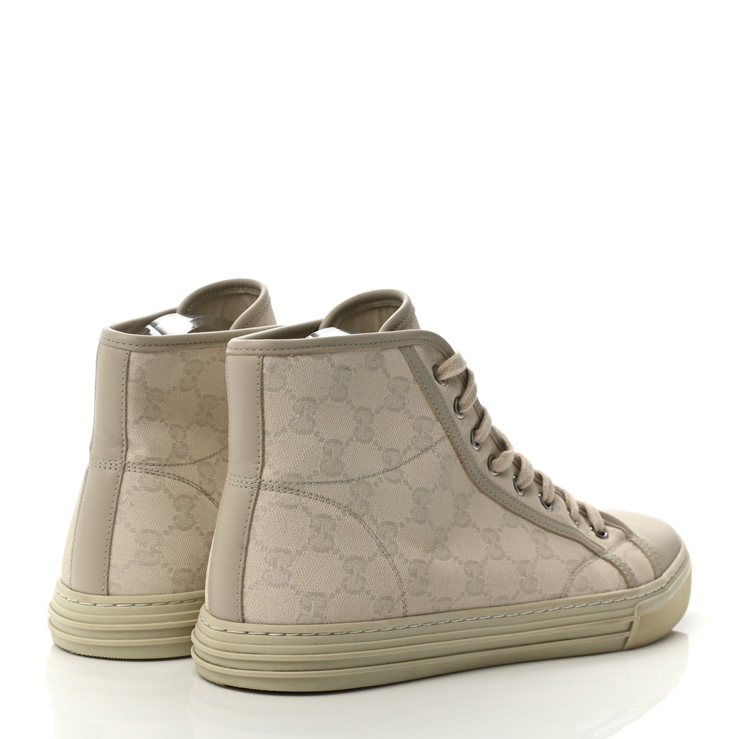 Monogram Mens High Top Sneakers 8 Mystic White
