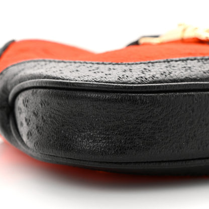 Gucci Calf Hair Textured Dollar Calfskin Mini Jackie 1961 Hobo Orange Black 9 of 10