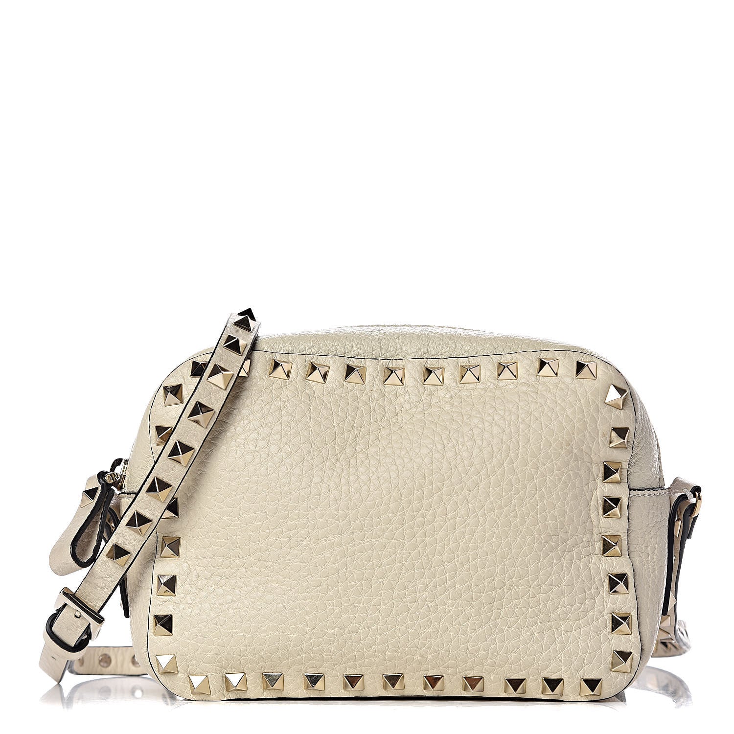 Valentino Garavani Grained Calfskin Rockstud Camera Crossbody Bag Ivory 1 of 11
