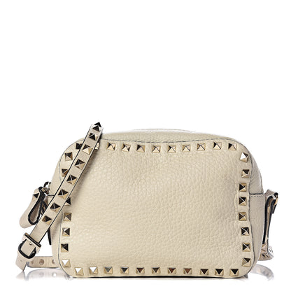 Valentino Garavani Grained Calfskin Rockstud Camera Crossbody Bag Ivory 1 of 11