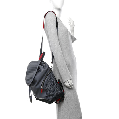 Christian Louboutin Calfskin Spiked Explorafunk Backpack Charbon 2 of 10