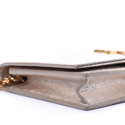 Saint Laurent Metallic Calfskin Kate Monogram Tassel Chain Wallet Gold 6 of 14