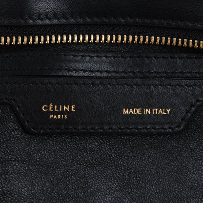 Celine Crocodile Embossed Calfskin Large Trapeze Black 6 of 10