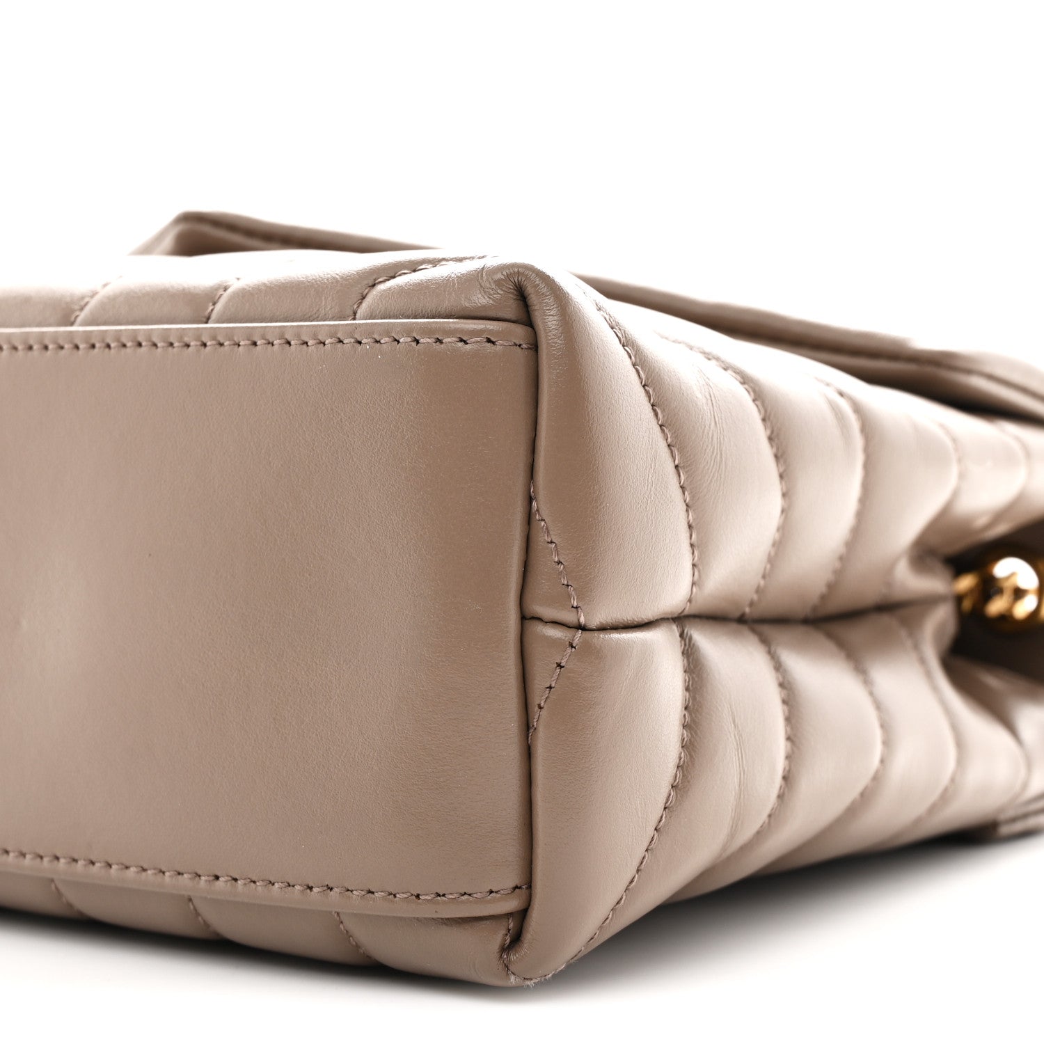 Saint Laurent Calfskin Y Quilted Monogram Small Loulou Chain Satchel Taupe 11 of 11