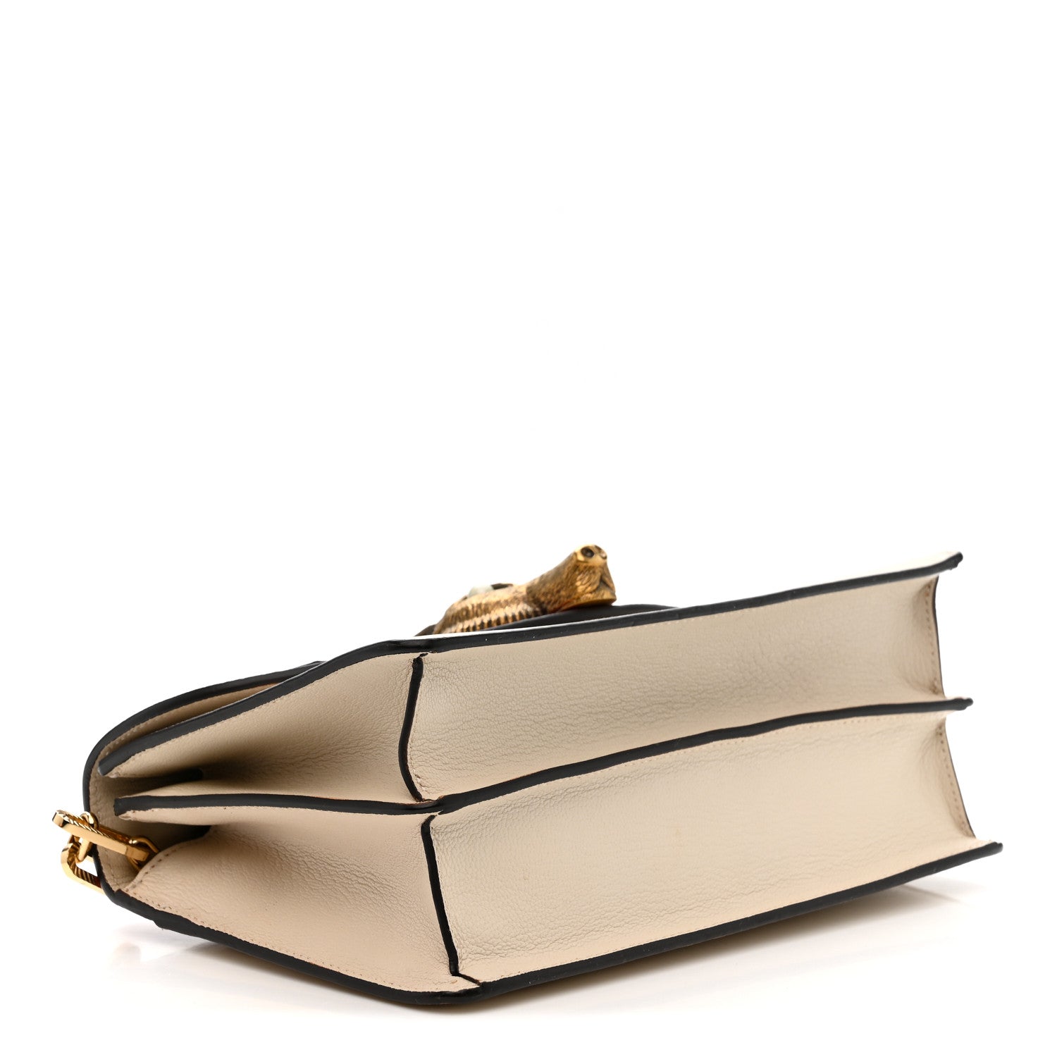 Gucci Goatskin Snakeskin Fox Broche Shoulder Bag White Red 1849764