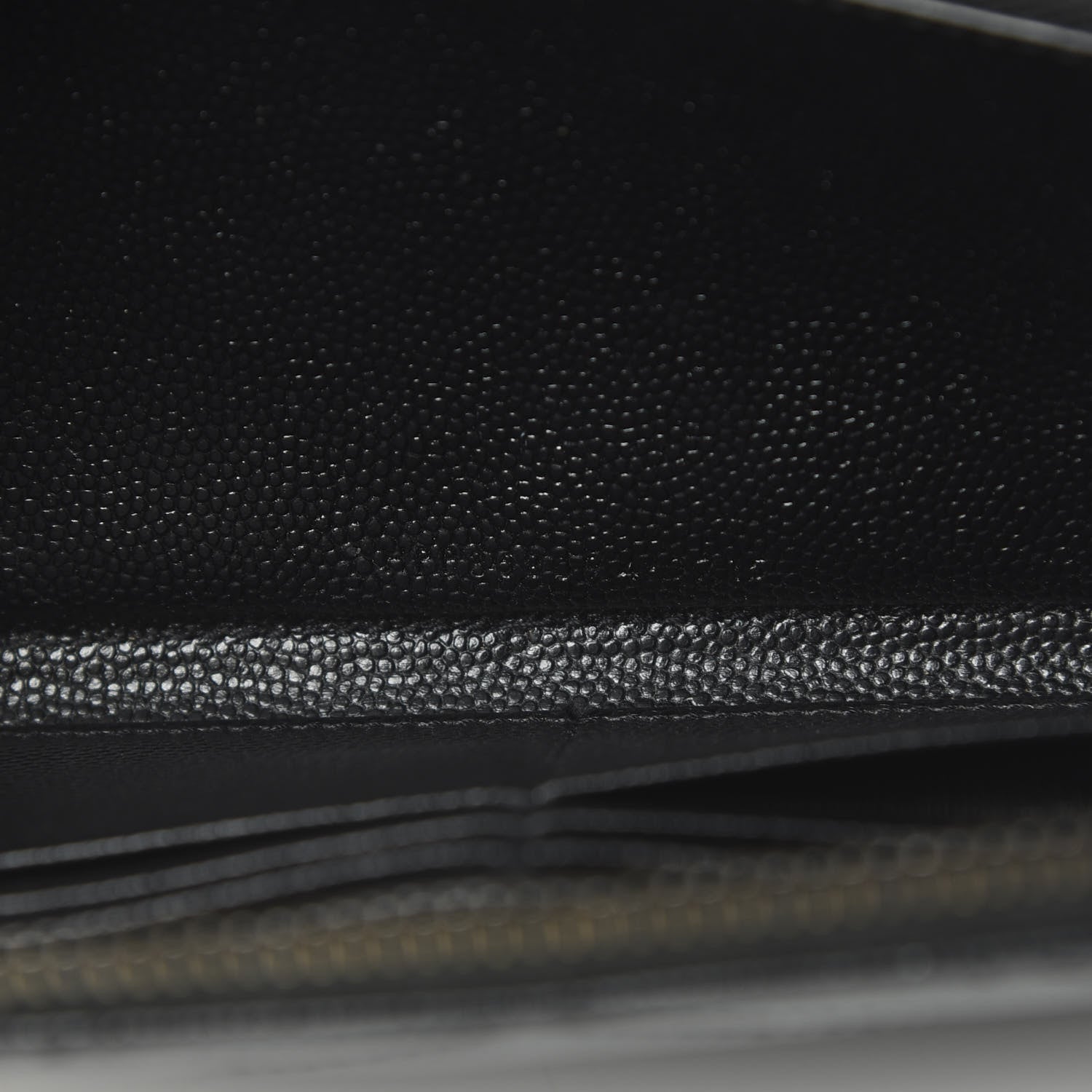 Saint Laurent Grain De Poudre Matelasse Chevron Monogram Zip Around Wallet Black 6 of 10