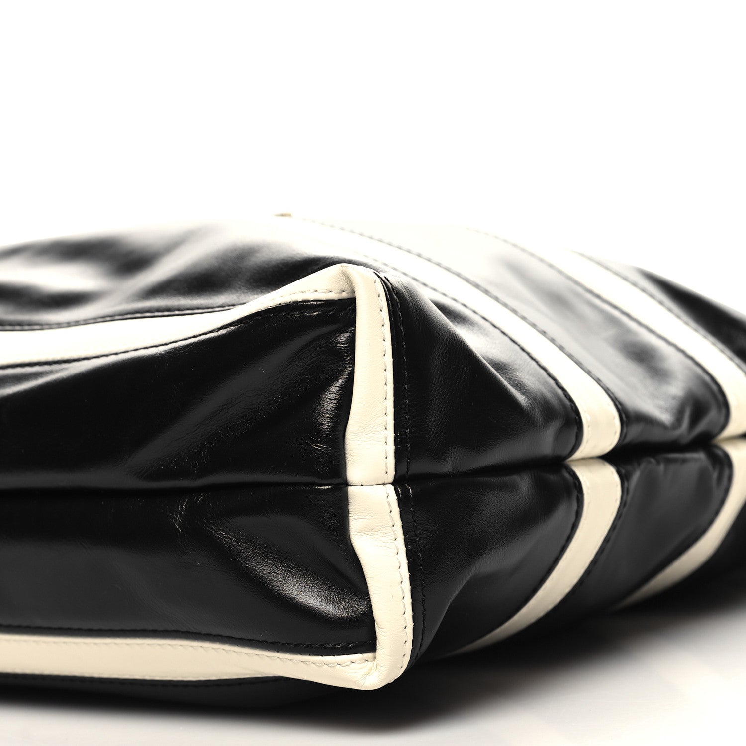 Chanel Shiny Calfskin Striped Small Chanel 22 Black White 12 of 12