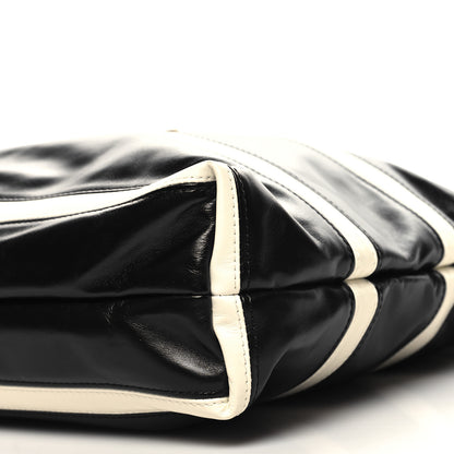 Chanel Shiny Calfskin Striped Small Chanel 22 Black White 12 of 12
