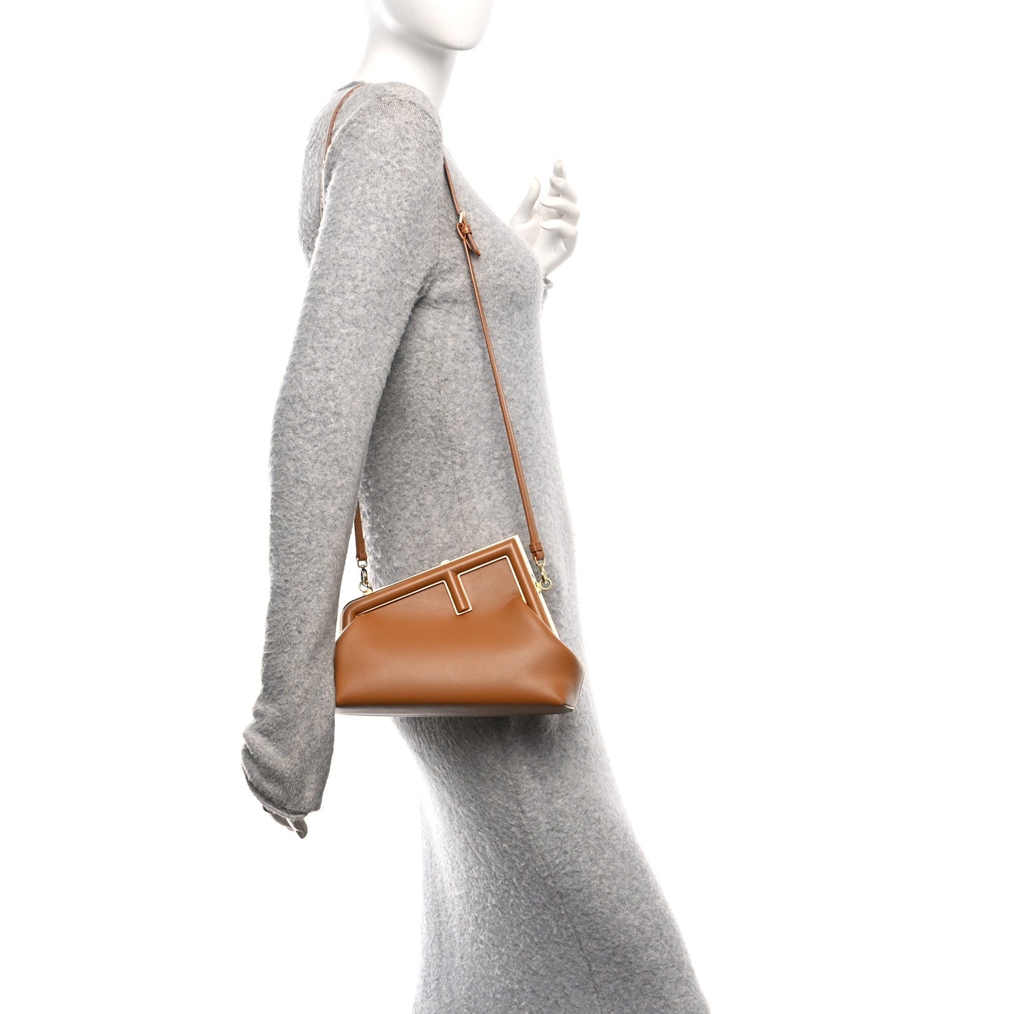 Shiny Nappa Small Fendi First Caramello