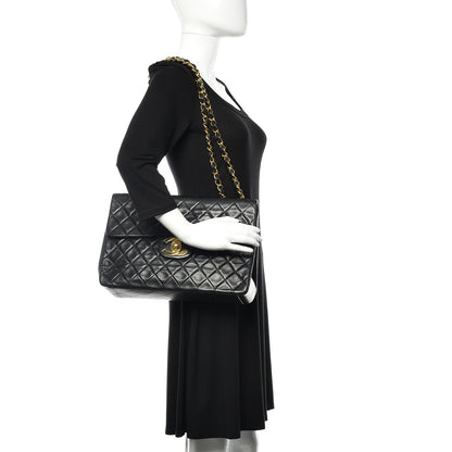 Chanel Lambskin Quilted XL Jumbo Single Flap Black 2 of 16