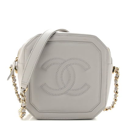Chanel Calfskin Quilted CC Stitched Crossbody Camera Case Light Grey 1 of 13
