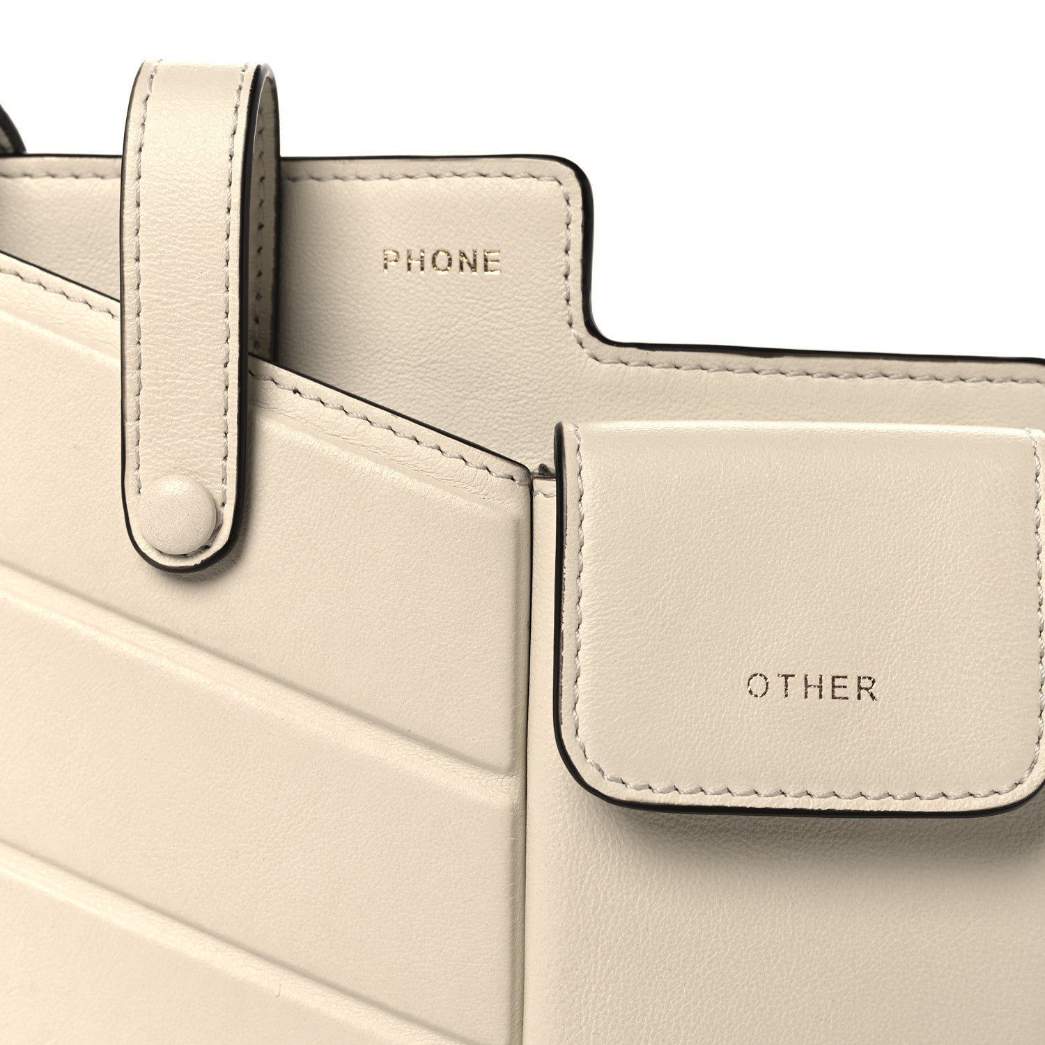 Fendi Vitello Grace Matte Two Pocket Mini Crossbody White Ice 8 of 10