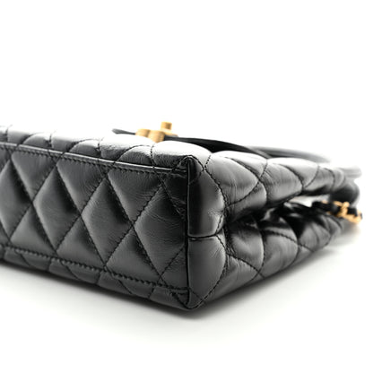 Chanel Shiny Aged Calfskin Quilted Nano Kelly Shopper Black 10 of 11