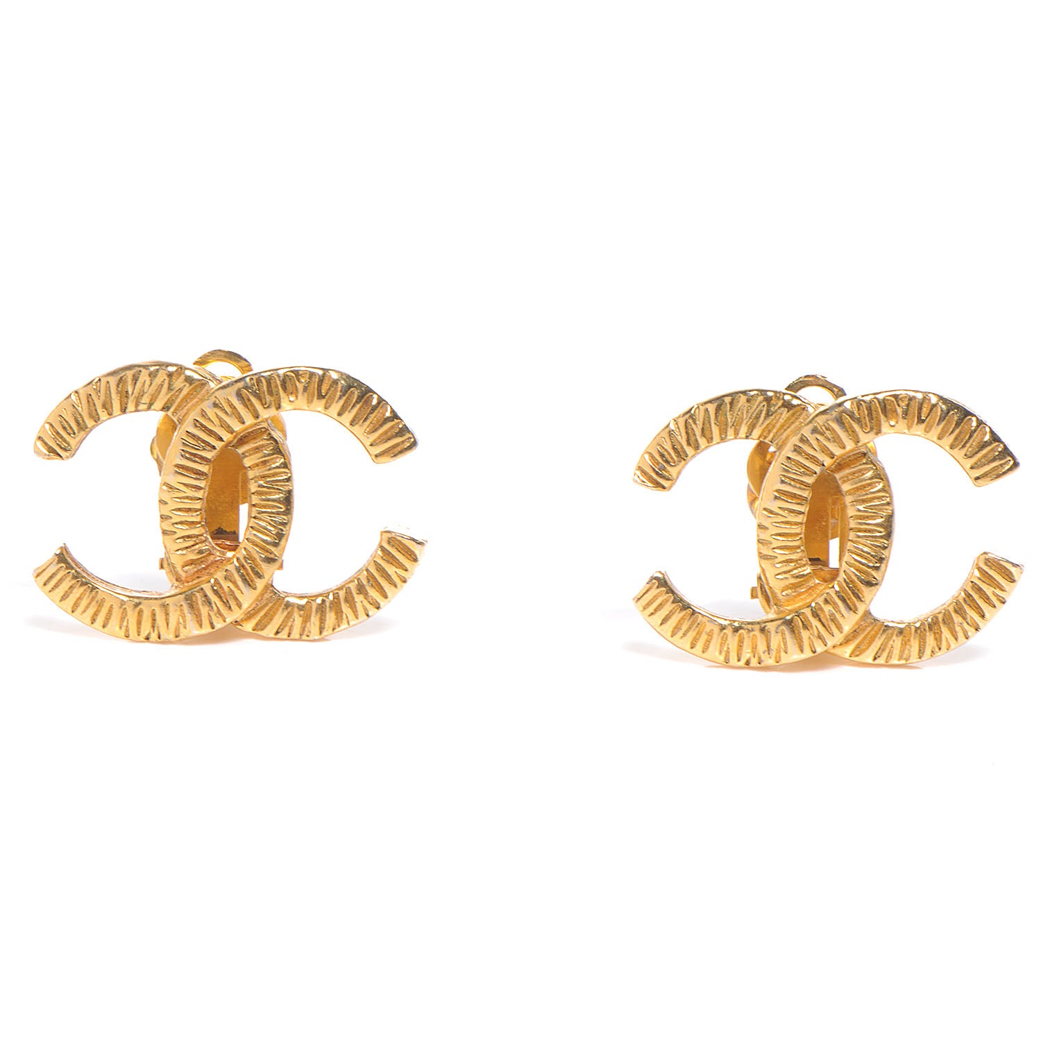 Chanel CC Clip On Earrings Gold 1 of 5