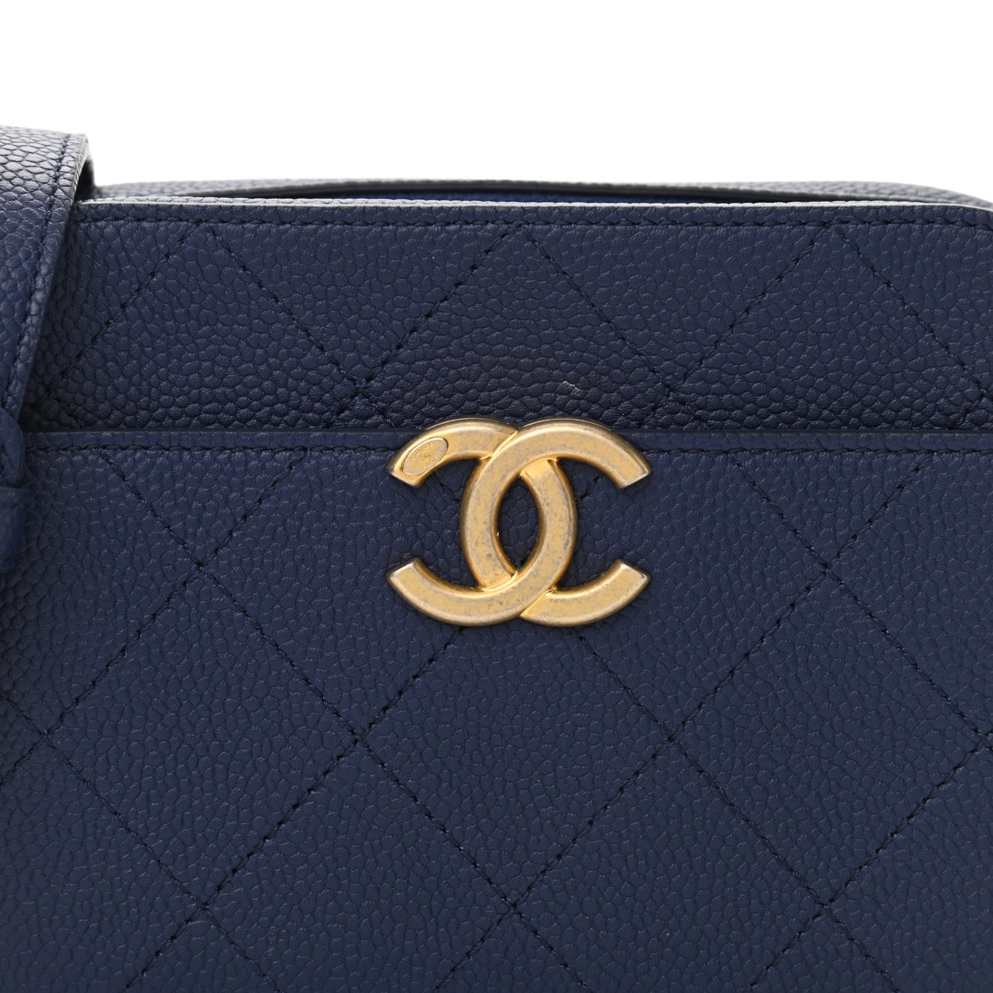 Caviar Quilted Waist Bag Navy Blue