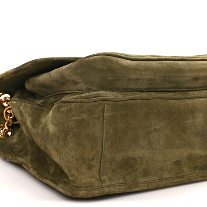 Saint Laurent Suede Monogram Medium Niki Chain Satchel Loden Green 9 of 10