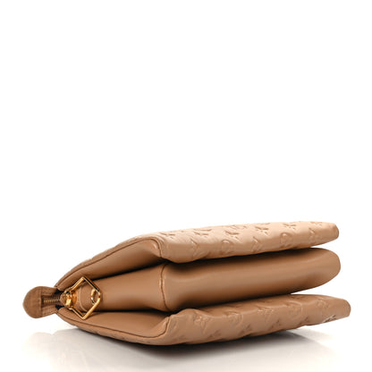 Louis Vuitton Lambskin Embossed Monogram Coussin PM Camel 4 of 9