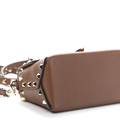 Valentino Garavani Pebbled Calfskin Mini Rockstud Crossbody Bag Bright Cognac 7 of 11